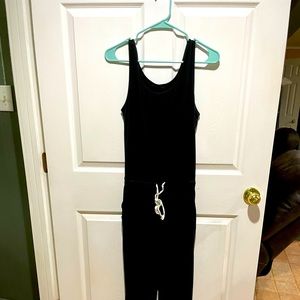 Black sleeveless jumpsuit